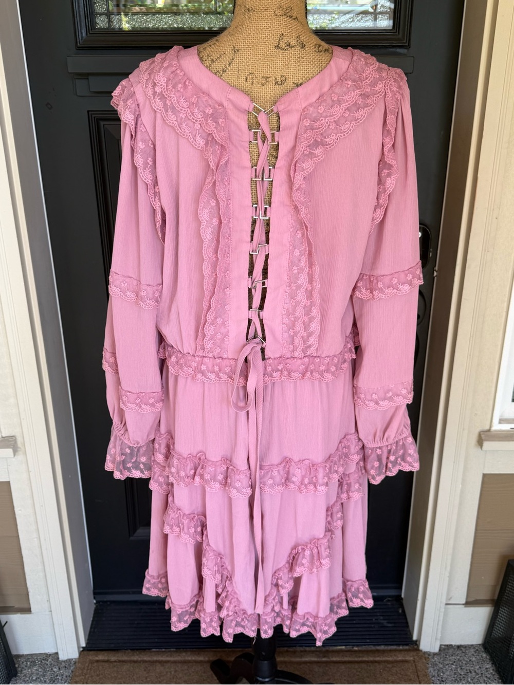 L'ATISTE Rose Boho Cottagecore Coquette Fairy Romantic Lace Up Back 1X - Picture 4 of 8